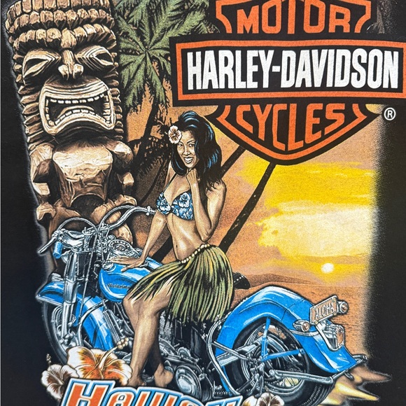Harley Davidson of Hawaii Ride The Dream T shirt sz M Black Crew Neck Motorcycle - Picture 4 of 6